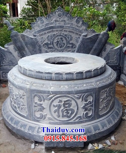 18 Mẫu mộ đá tròn hình tròn lục lăng bát giác ông bà tổ tiên cha mẹ ba má đẹp bán tại Tuyên Quang
