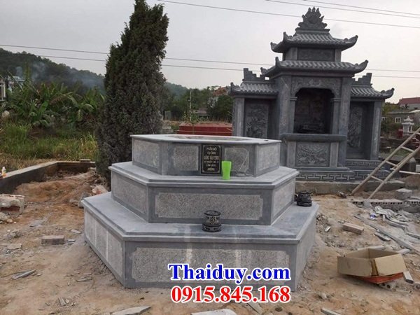 18 Mẫu mộ đá xanh  tròn hình tròn lục lăng bát giác ông bà tổ tiên cha mẹ ba má đẹp bán tại Tuyên Quang