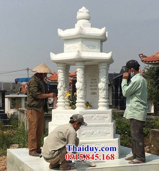 18 Mộ tháp đá trắng đẹp bán tại Tiền Giang cất giữ để hũ tro hài cốt sư trụ trì phật tử phật giáo đẹp