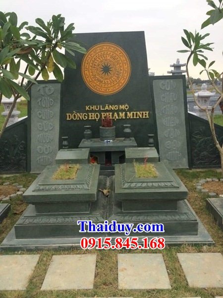 19 Mẫu mộ đôi gia đình ông bà bố mẹ anh chị em hai ba bốn năm ngôi liền nhau bằng đá xanh rêu đẹp bán tại Thái Bình