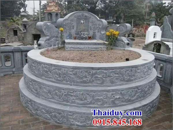 19 Mộ đá tròn hình tròn lục lăng bát giác ông bà tổ tiên bố ba má mẹ đẹp bán tại Lào Cai