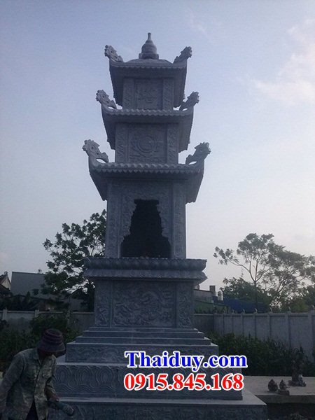2 Mẫu mộ tháp đá thanh hóa đẹp tại Tây Ninh cất để giữ tro hũ hài cốt phật giáo sư trụ trì