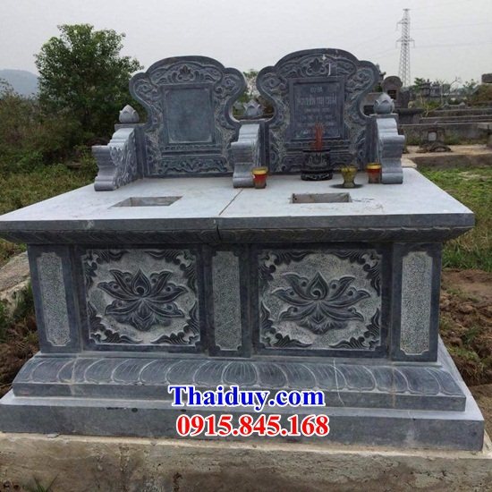 20 Mẫu mộ đôi gia đình ông bà cha bố ba mẹ hai ba bốn năm ngôi liền nhau bằng đá xanh đẹp bán tại Quảng Ninh