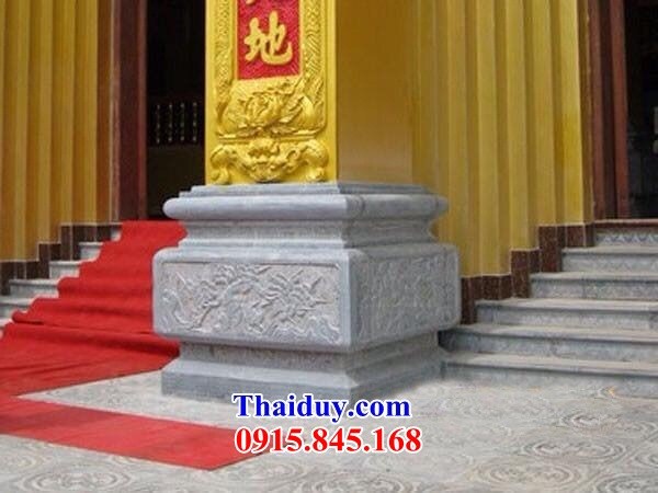23 Mẫu chân kê cột hình vuông nhà sàn đình chùa miếu bằng đá chạm khắc hoa văn tinh xảo phong thủy