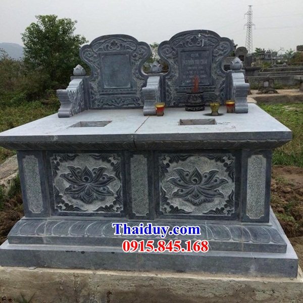 23 Mẫu mộ đôi gia đình ông bà bố ba cha mẹ hai ba bốn năm ngôi liền nhau bằng đá tự nhiên đẹp bán tại Hưng Yên