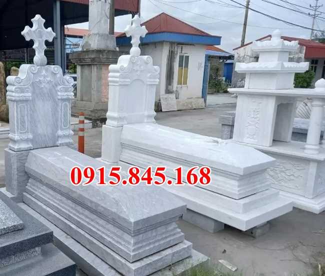 24 Mẫu mộ đôi bằng đá trắng tự nhiên đẹp bán tại Lạng Sơn