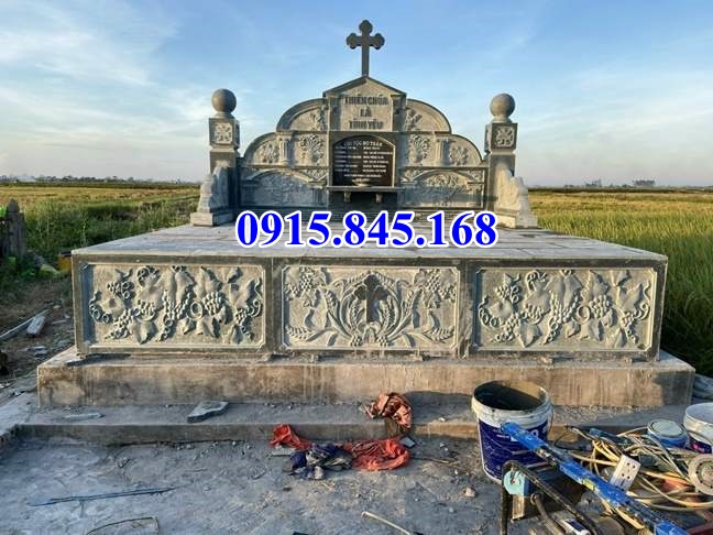 24 Mẫu mộ đôi công giáo đạo thiên chúa bằng đá đẹp bán tại Lạng Sơn