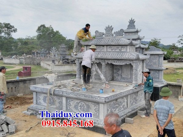 25 Mẫu mộ đôi gia đình ông bà bố mẹ ba má hai ba bốn ngôi liền nhau bằng đá thanh hóa đẹp bán tại Bắc Ninh