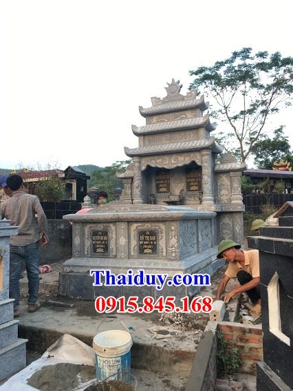 25 Mẫu mộ đôi gia đình ông bà bố mẹ ba má hai ba bốn ngôi liền nhau bằng đá tự nhiên đẹp bán tại Bắc Ninh