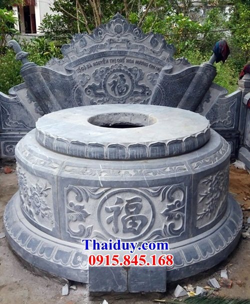 27 Mộ đá thanh hóa tròn hình tròn lục lăng bát giác ông bà cô tổ bố mẹ đẹp bán tại Quảng Bình