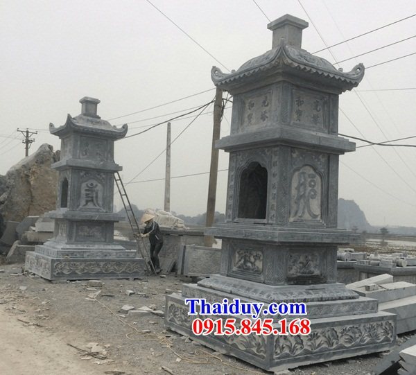 30 Mộ tháp đá xanh đẹp bán tại Bình Thuận cất giữ để đựng hũ lọ bình hộp quách hài tro cốt