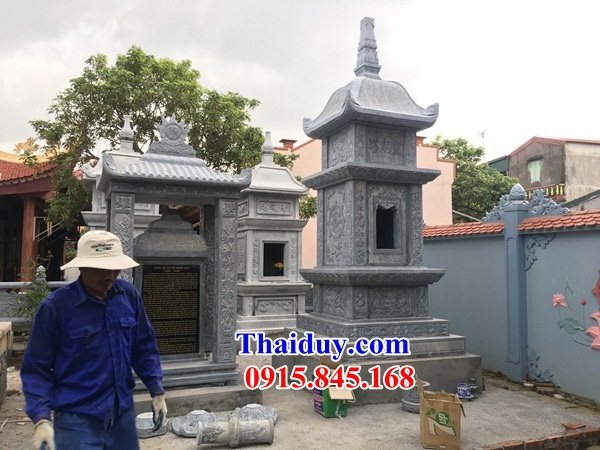 34 Mộ tháp đá ninh bình đẹp bán tại Bình Định cất để giữ đựng hũ hộp lọ bình quách tro xương hài cốt