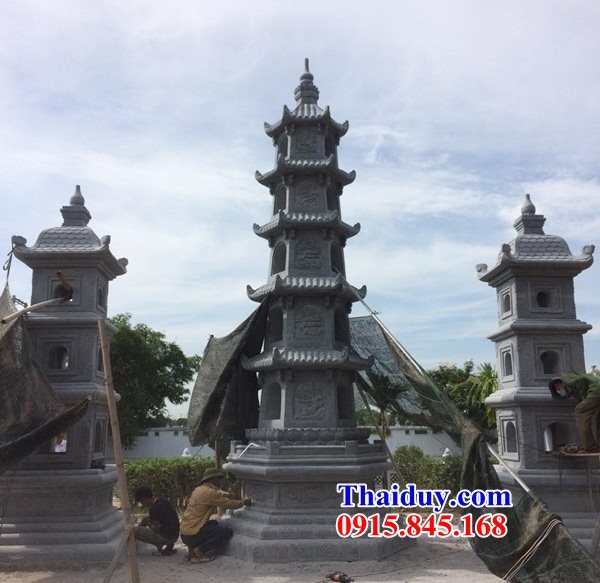 34 Mộ tháp đá xanh đẹp bán tại Bình Định cất để giữ đựng hũ hộp lọ bình quách tro xương hài cốt