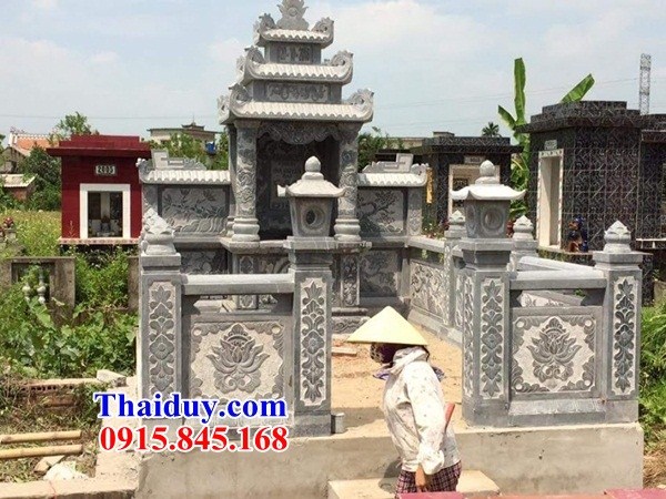 38 Khu lăng mộ mồ mả nghĩa trang gia đình dòng họ tổ tiên đá xanh đẹp bán Bình Thuận