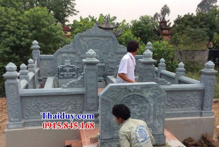 38 Khu lăng mộ mồ mả nghĩa trang gia đình dòng họ tổ tiên đá xanh rêu đẹp bán Bình Thuận