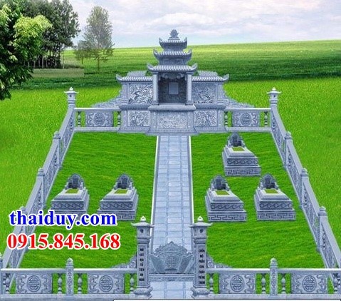 5 Mẫu thiết kế khu lăng mộ dòng họ bằng đá chạm trổ tứ quý đẹp nhất