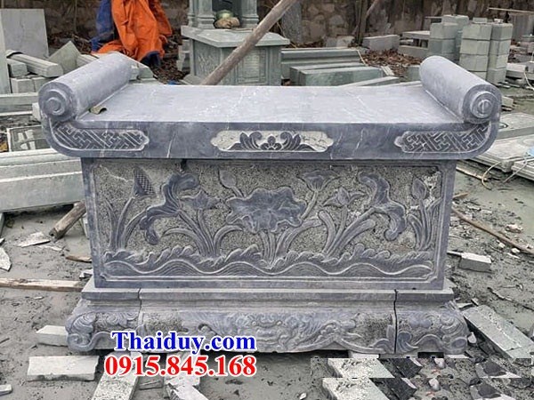 52 Mẫu bàn lễ ngoài sân đình chùa đền miếu bằng đá chạm khắc hoa văn tinh xảo