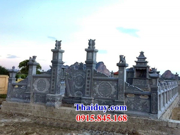 60 Khu lăng mộ mồ mả nghĩa trang gia đình dòng họ tổ tiên gia tộc đá xanh nguyên khối đẹp bán tại Tiền Giang