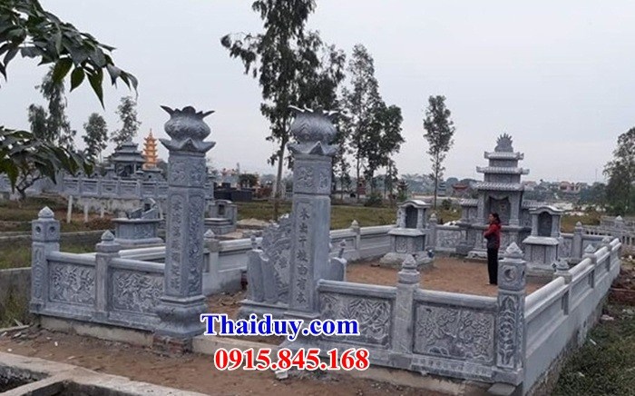 61 Khu lăng mộ mồ mả nghĩa trang gia đình dòng họ tổ tiên gia tộc đá xanh đẹp bán tại Trà Vinh