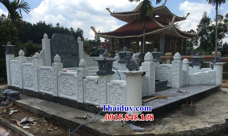 65 Khu lăng mộ mồ mả nghĩa trang gia đình dòng họ tổ tiên gia tộc ông bà bố mẹ đá trắng đẹp bán tại Ninh Bình