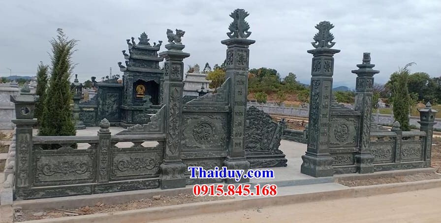 65 Khu lăng mộ mồ mả nghĩa trang gia đình dòng họ tổ tiên gia tộc ông bà bố mẹ đá xanh đẹp bán tại Ninh Bình