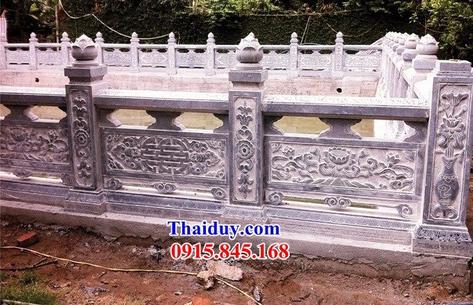 9 Mẫu hoa văn lan can hàng rào đền chùa bằng đá xanh Thanh Hóa