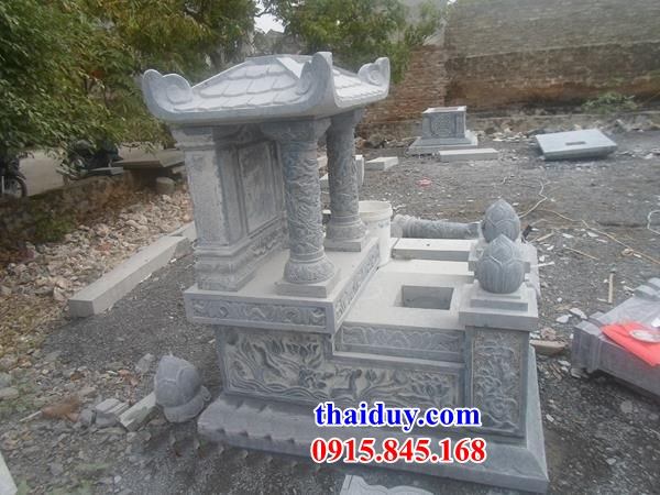 9 lăng mộ một mái một đao bằng đá xanh nguyên khối chạm khắc hoa văn tinh xảo