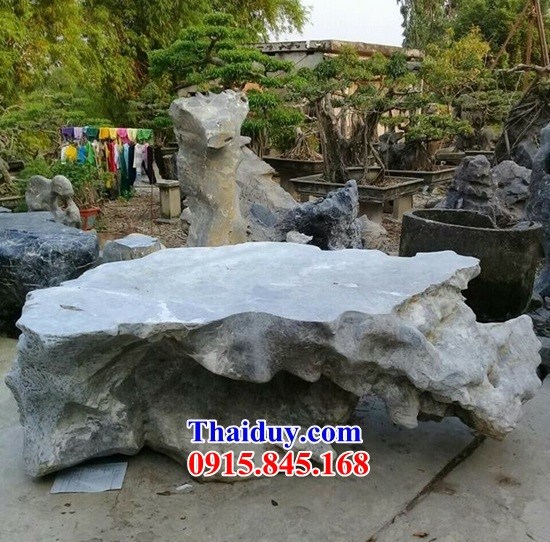 Bán bộ bàn ghế phong thủy bằng đá liền khối đẹp nhất