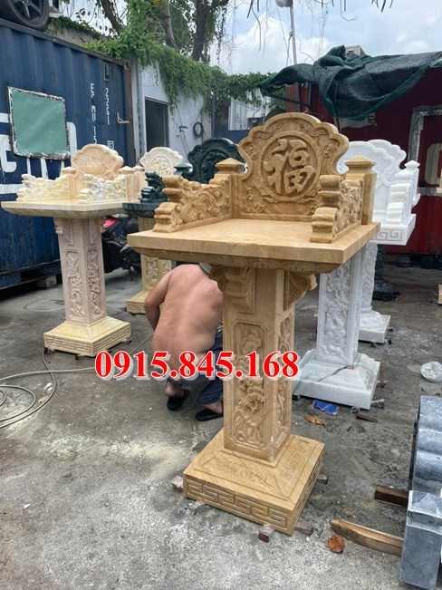 Bàn thờ ông thiên bằng đá trắng đẹp 20251