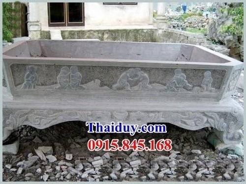 Chậu trồng cây cảnh sân khu di tích bằng đá tự nhiên nguyên khối thiết kế hiện đại