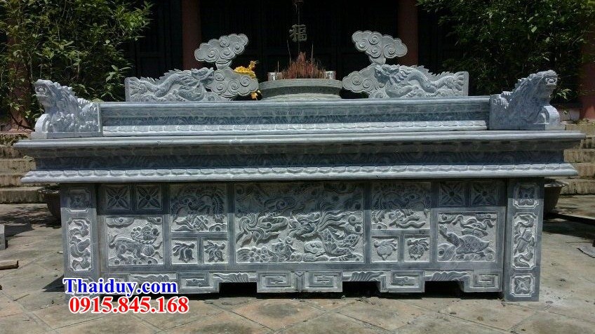Địa chỉ bán bàn lễ khu lăng mộ gia tộc bằng đá mỹ nghệ Ninh Bình kích thước chuẩn phong thủy