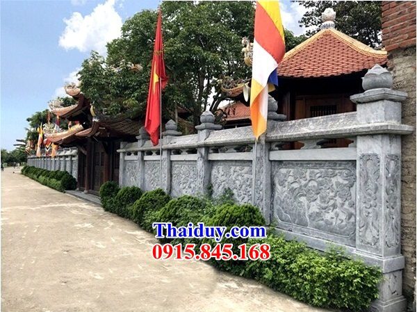 Hàng rào đá đình đền chùa thiết kế hiện đại
