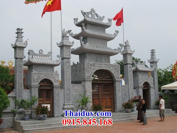 Hình ảnh cổng tam quan đình chùa bằng đá xanh