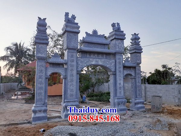 Hình ảnh cổng tứ trụ tam quan đình chùa nhà thờ họ bằng đá xanh Thanh Hóađẹp bán toàn quốc