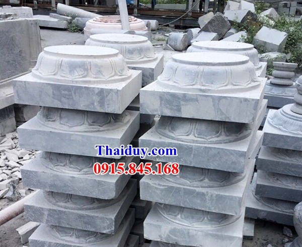 Hình ảnh đá nguyên khối kê chân cột gỗ đình chùa đền miếu thiết kế đơn giản kích thước phong thủy