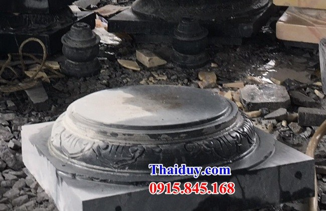 Hình ảnh đá tự nhiên kê chân cột gỗ nhà thờ họ từ đường thiết kế đơn giản kích thước phong thủy