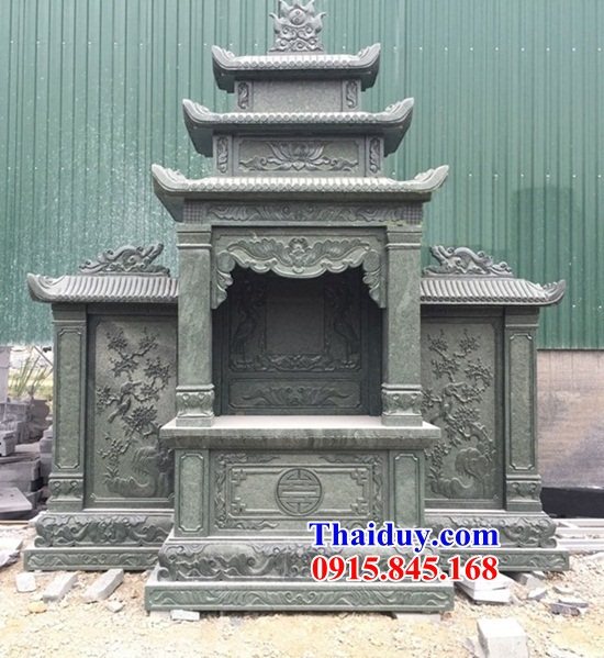 Lăng thờ chung bằng đá xanh rêu Ninh Bình chạm khắc hoa văn tinh xảo