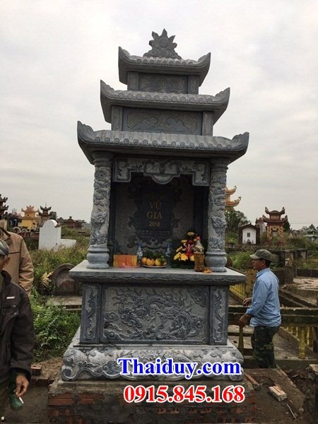 Lăng thờ chung khu mộ gia đình bằng đá Ninh Bình tự nhiên cao cấp đẹp