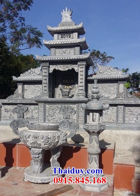 Lư hương đỉnh đèn đặt sân khu lăng thờ cúng chùa miếu bằng đá mỹ nghệ kích thước phong thủy