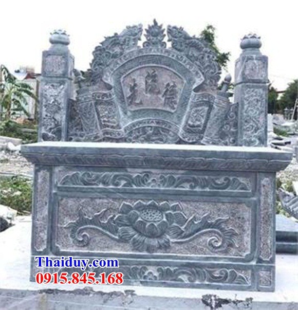 Mẫu bàn lễ nhà thờ dòng họ khu lăng mộ bằng đá xanh Thanh Hóa bán toàn quốc