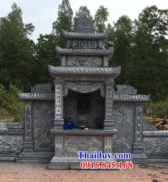 Mẫu cây hương thờ chung khu lăng mộ dòng tộc bằng đá mỹ nghệ Ninh Bình