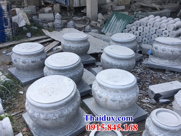 Mẫu chân kê cột hình tròn bằng đá khối cao cấp kích thước lớn
