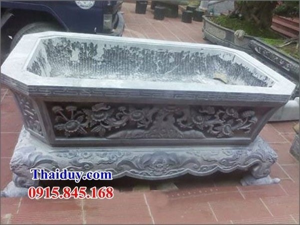 Mẫu chậu trồng cây cảnh sân nhà thờ họ từ đường bằng đá khối kích thước chuẩn phong thủy