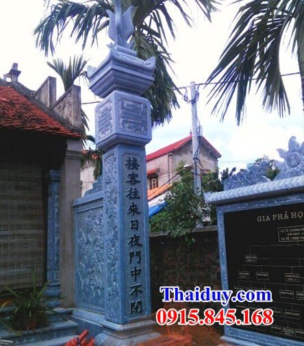 Mẫu cột từ đường nhà thờ họ bằng đá xanh Thanh Hóa đẹp giá rẻ