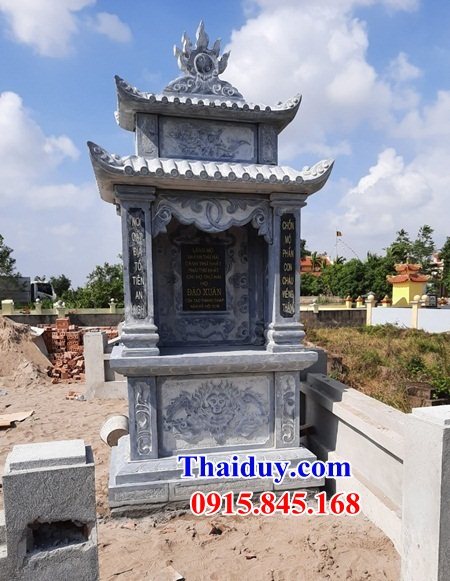 Mẫu lăng thờ chung khu mộ gia đình dòng họ bằng đá xanh Thanh Hóa tự nhiên