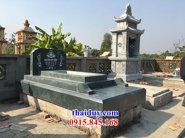 Mẫu mộ đơn giản không mái bằng đá granite phong thủy bán sẵn