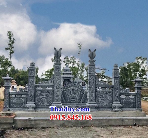 Mẫu tường rào lan can khu lăng mộ bằng đá mỹ nghệ Ninh Bình bán chạy nhất