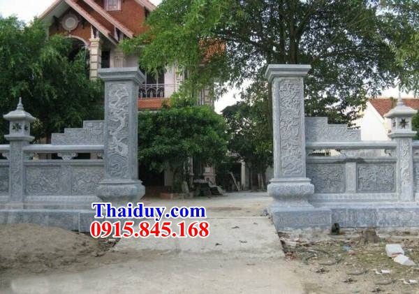 Mẫu tường rào lan can khu lăng mộ từ đường bằng đá xanh Thanh Hóa bán chạy nhất