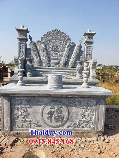 Thiết kế bàn sắm lễ khu lăng mộ bằng đá tự nhiên kích thước phong thủy đẹp nhất hiện nay