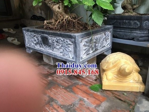 Thiết kế chậu bonsai đặt sân  nhà thờ họ từ đường bằng đá mỹ nghệ Ninh Bình cao cấp